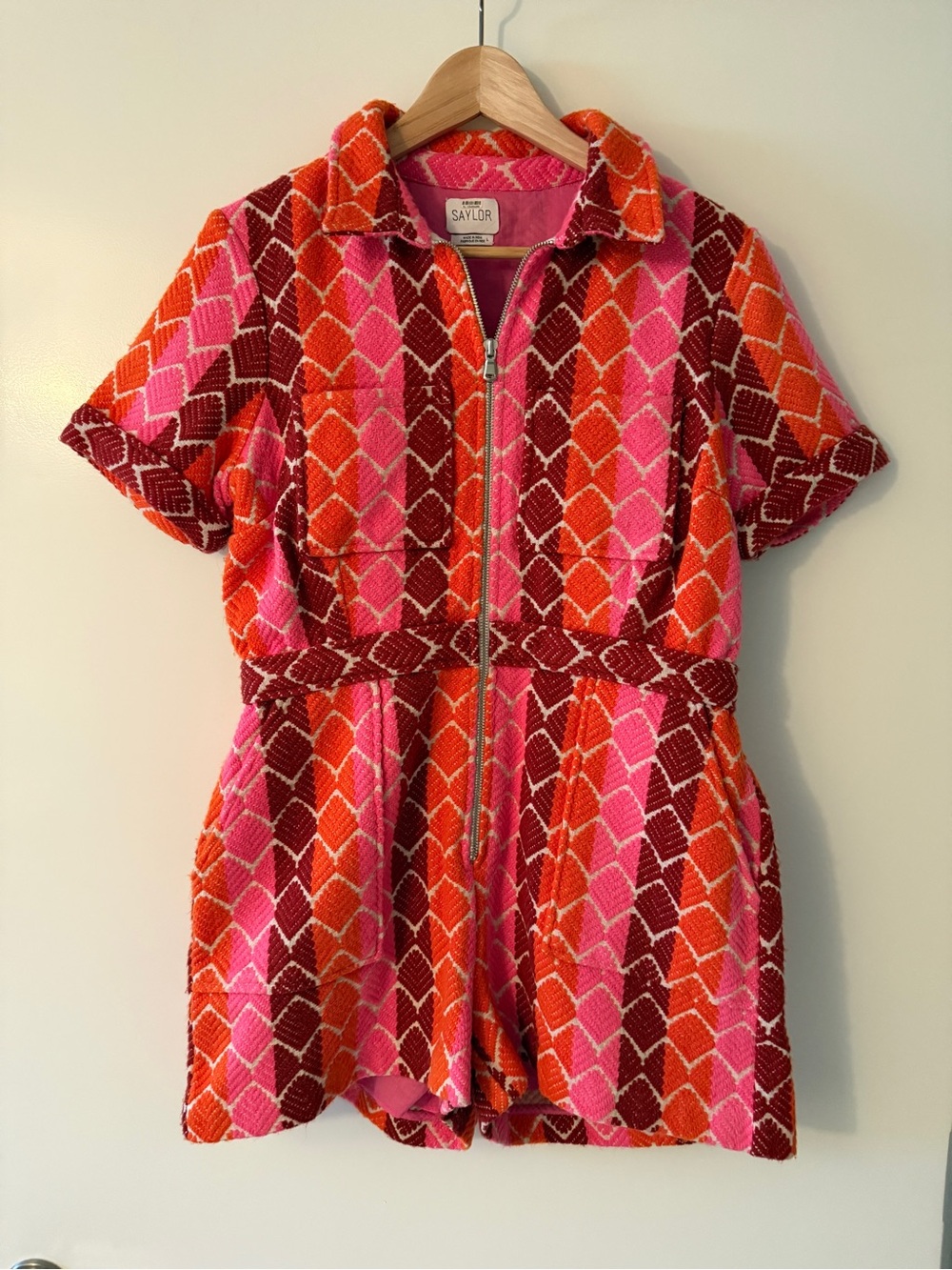 SAYLOR Pink Label Tee with Coral Stitching